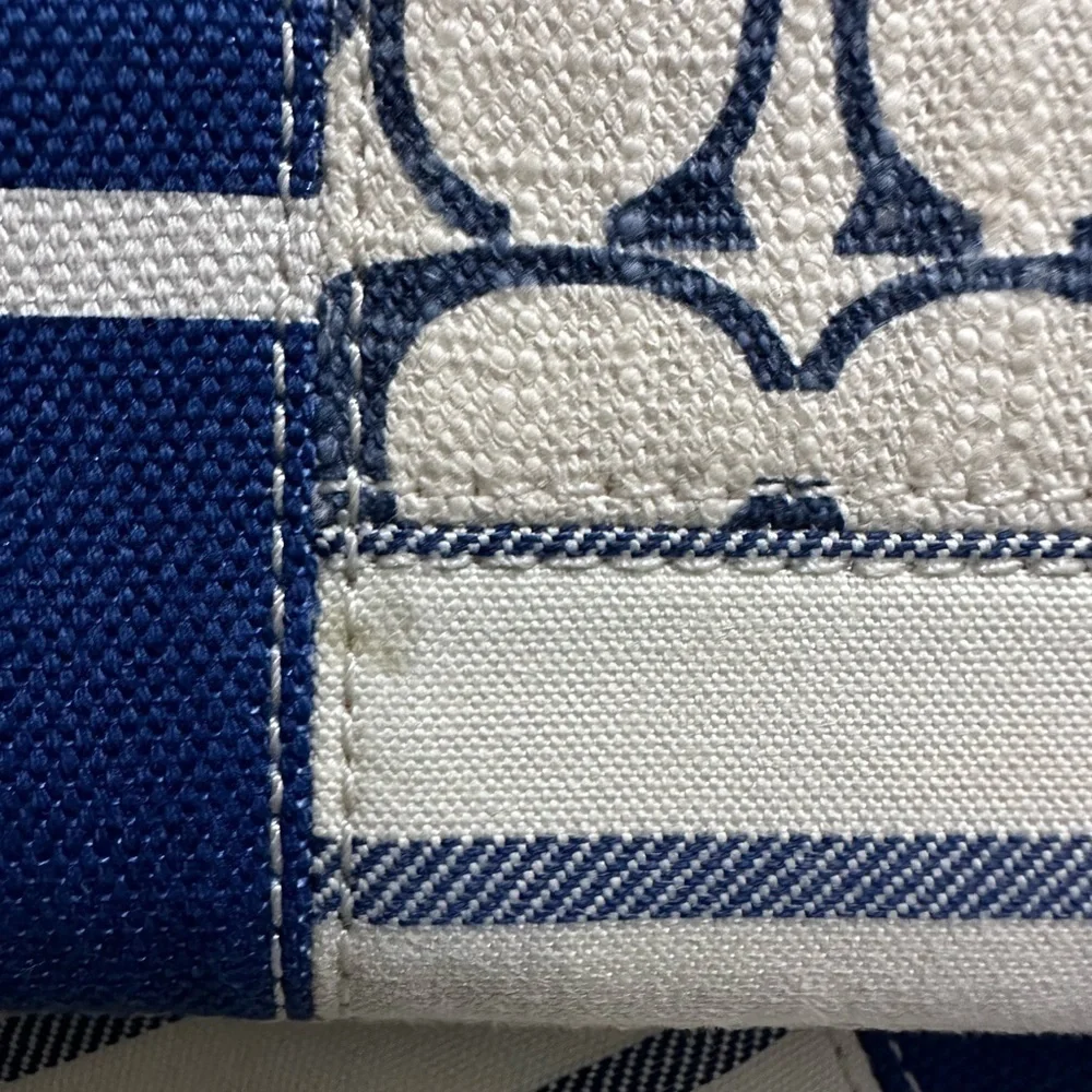 COACH Daisy Patchwork Emma Blue & White Tote w/ Matching Wallet - Picture 15 of 15